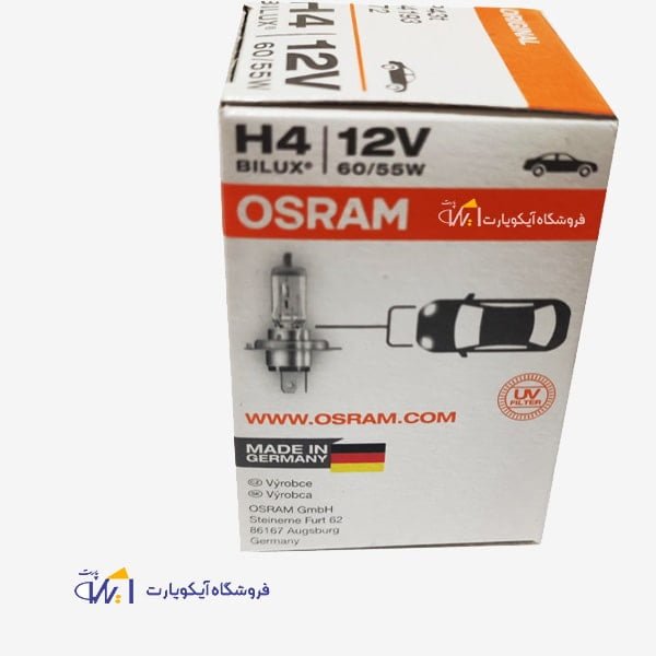 لامپ خودرویی اسرام پایه H4 اصلی <ul> <li>نوع پایه : H4</li> <li>مناسب انواع خودروهای نور بالا و پایین یک چراغ هستن به عبارتی دو کنتاکت</li> <li>توان : 55 وات استاندارد</li> </ul>